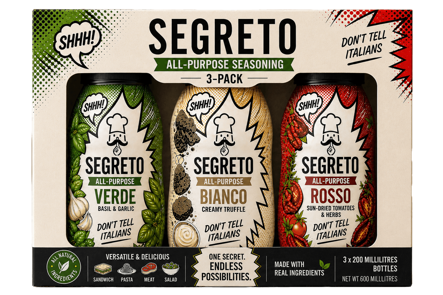 Segreto Verde, Bianco, and Rosso 3-pack